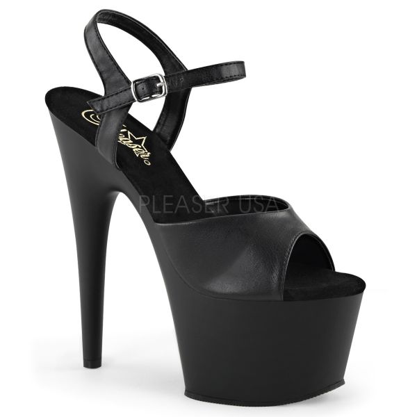 ADORE-709 Klassische Plateau-Sandalette in schwarz Kunstleder